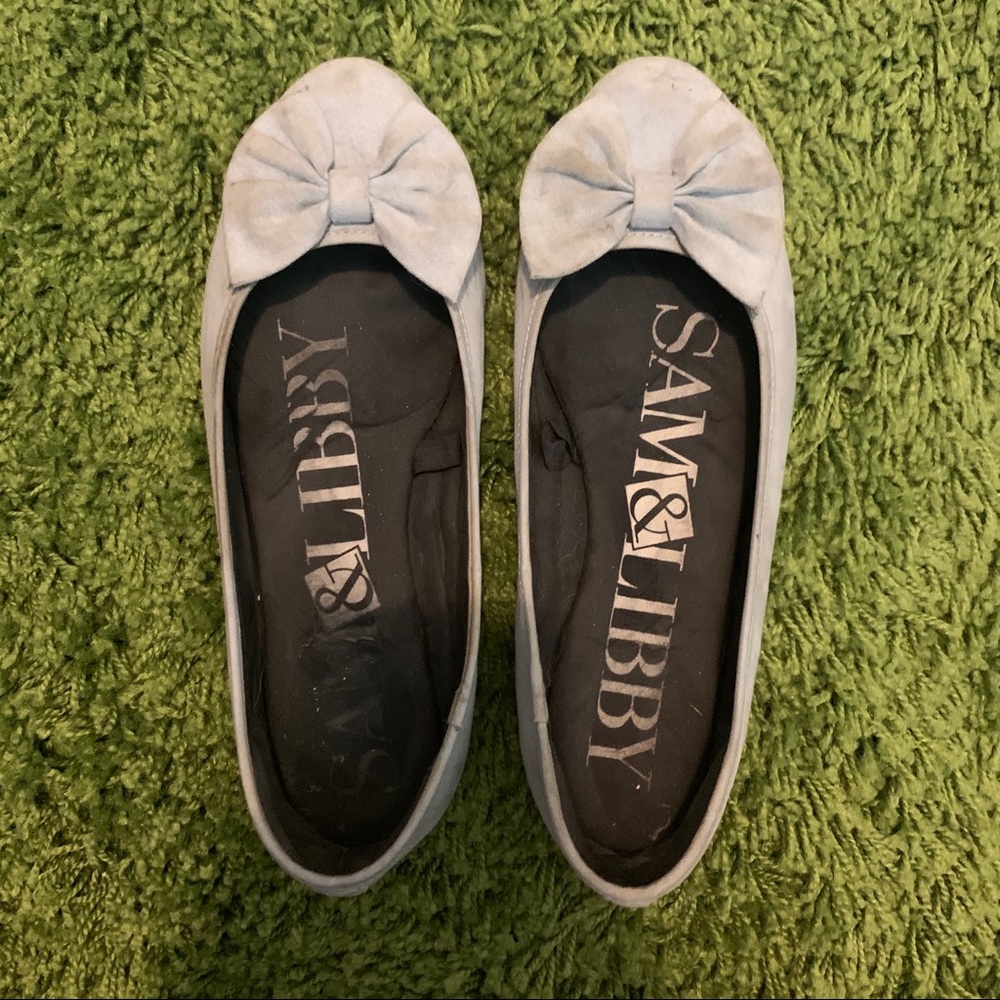 Light Blue Bow flats